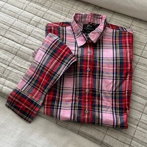 NWT J.Crew Slim stretch perfect shirt in pink Stewart tartan